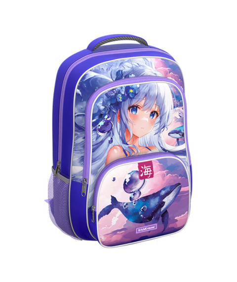 Ghiozdan ErichKrause ErgoLine cu 2 compartimente, 20L, Kawaii Whale